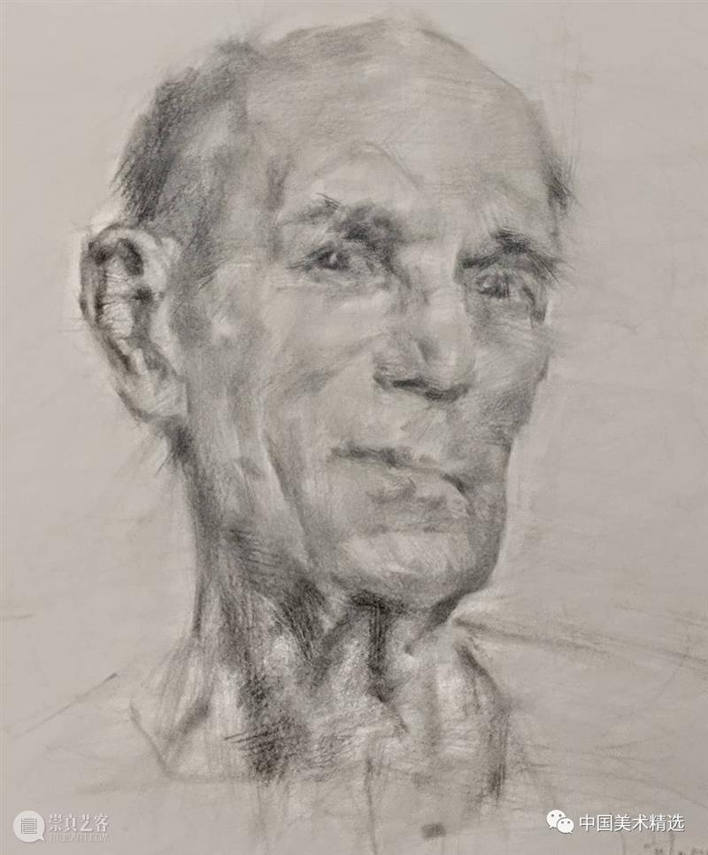 松动的素描肖像 肖像 素描 美国 画家 Dan Thompson 作品 弗吉尼亚州 亚历山大 纽约市两所艺术学院 崇真艺客