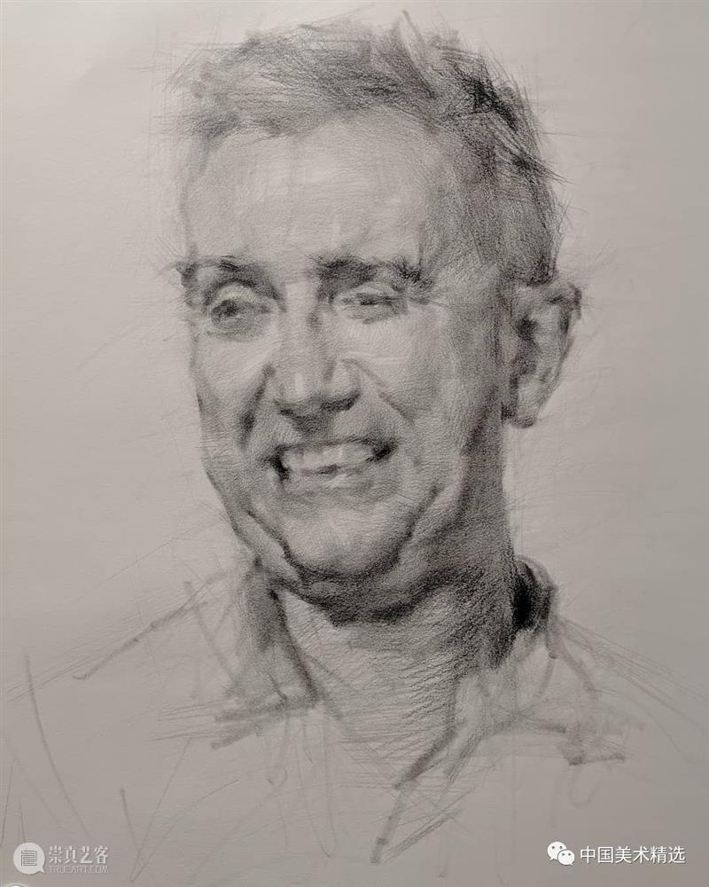 松动的素描肖像 肖像 素描 美国 画家 Dan Thompson 作品 弗吉尼亚州 亚历山大 纽约市两所艺术学院 崇真艺客