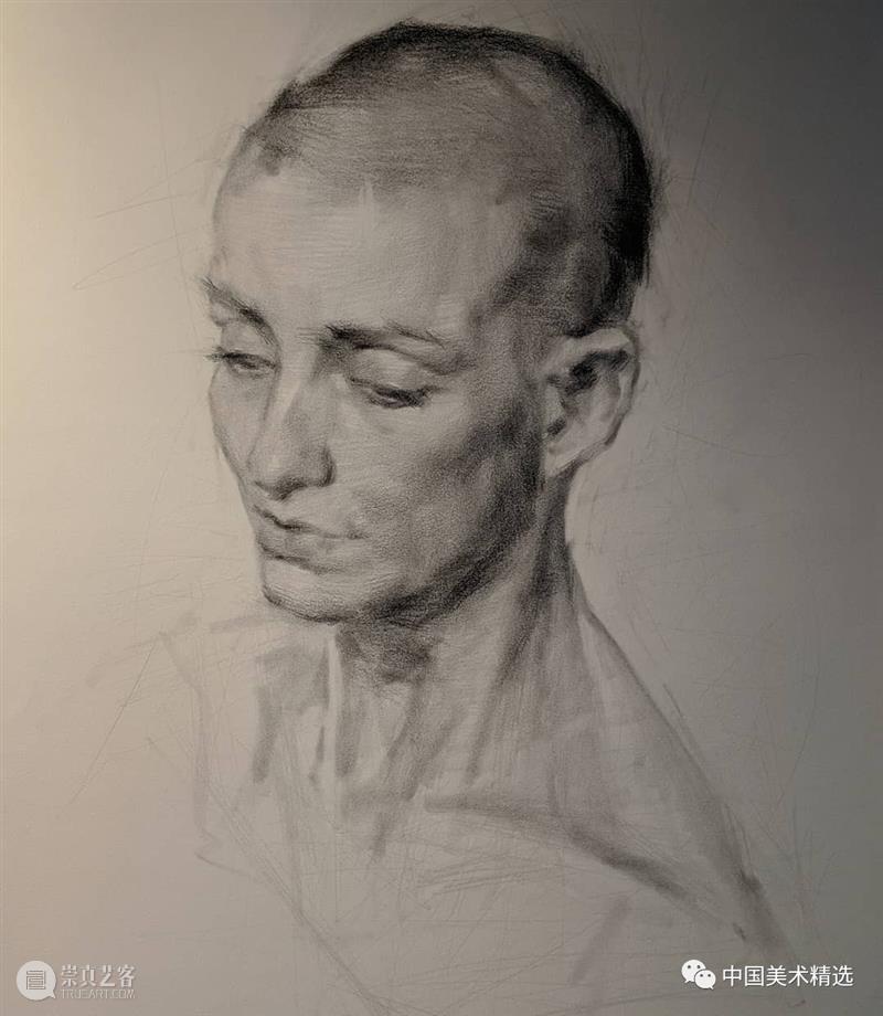 松动的素描肖像 肖像 素描 美国 画家 Dan Thompson 作品 弗吉尼亚州 亚历山大 纽约市两所艺术学院 崇真艺客