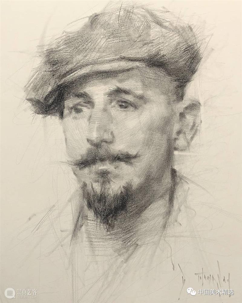 松动的素描肖像 肖像 素描 美国 画家 Dan Thompson 作品 弗吉尼亚州 亚历山大 纽约市两所艺术学院 崇真艺客