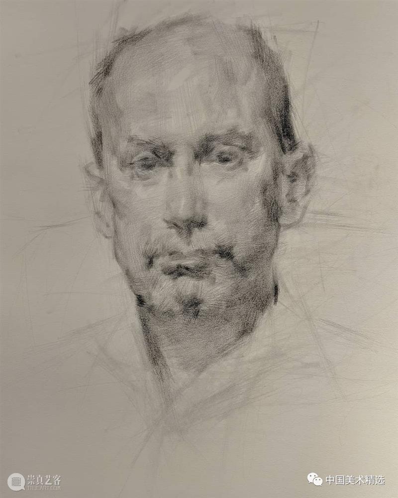 松动的素描肖像 肖像 素描 美国 画家 Dan Thompson 作品 弗吉尼亚州 亚历山大 纽约市两所艺术学院 崇真艺客