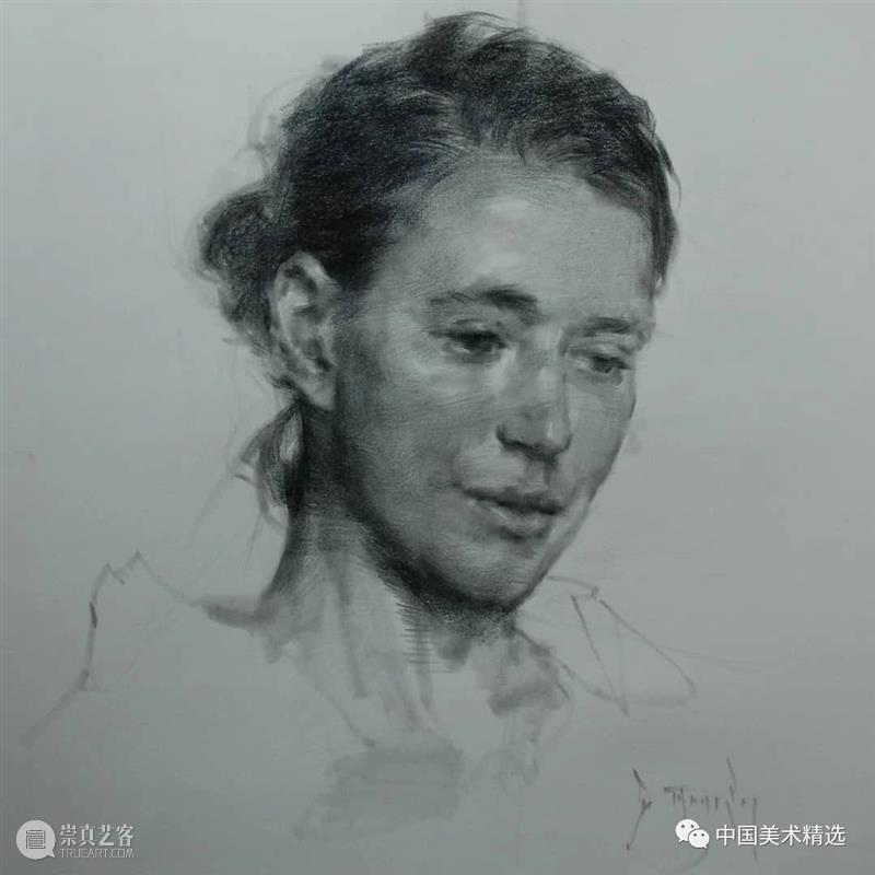 松动的素描肖像 肖像 素描 美国 画家 Dan Thompson 作品 弗吉尼亚州 亚历山大 纽约市两所艺术学院 崇真艺客