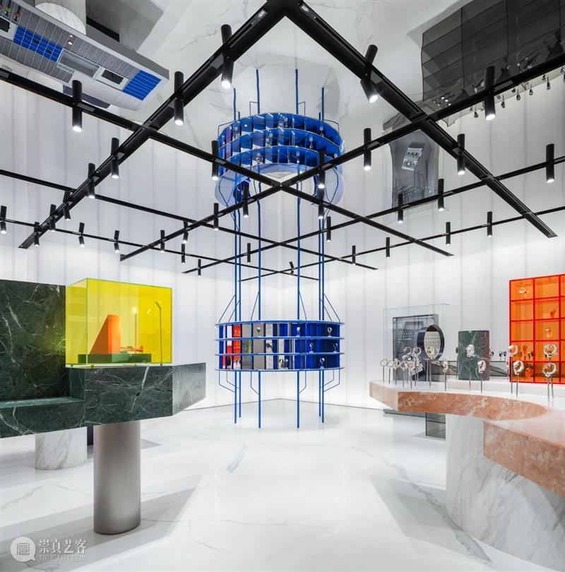 材质的对比，MOMIC 手表品牌集合店 / 西涛设计工作室 西涛设计工作室 手表 品牌 MOMIC 材质 Studio 蜜糖 白色 大理石 体块 崇真艺客