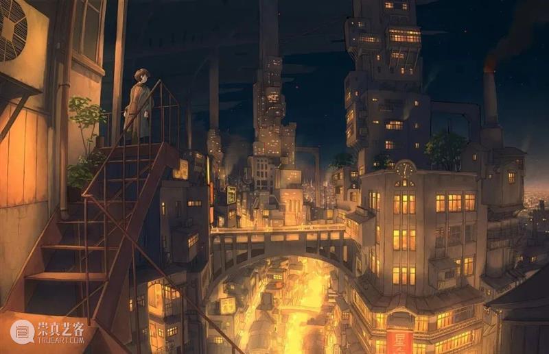 光效丨插画中梦幻温馨的光影世界，夜晚的灯光那么暖 插画 夜晚 梦幻 灯光 世界 光效 光影 上方 中国舞台美术学会 右上 崇真艺客