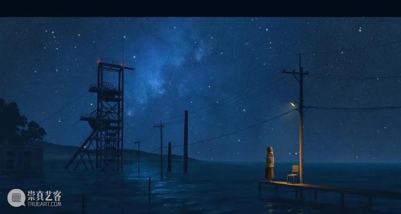 光效丨插画中梦幻温馨的光影世界，夜晚的灯光那么暖 插画 夜晚 梦幻 灯光 世界 光效 光影 上方 中国舞台美术学会 右上 崇真艺客