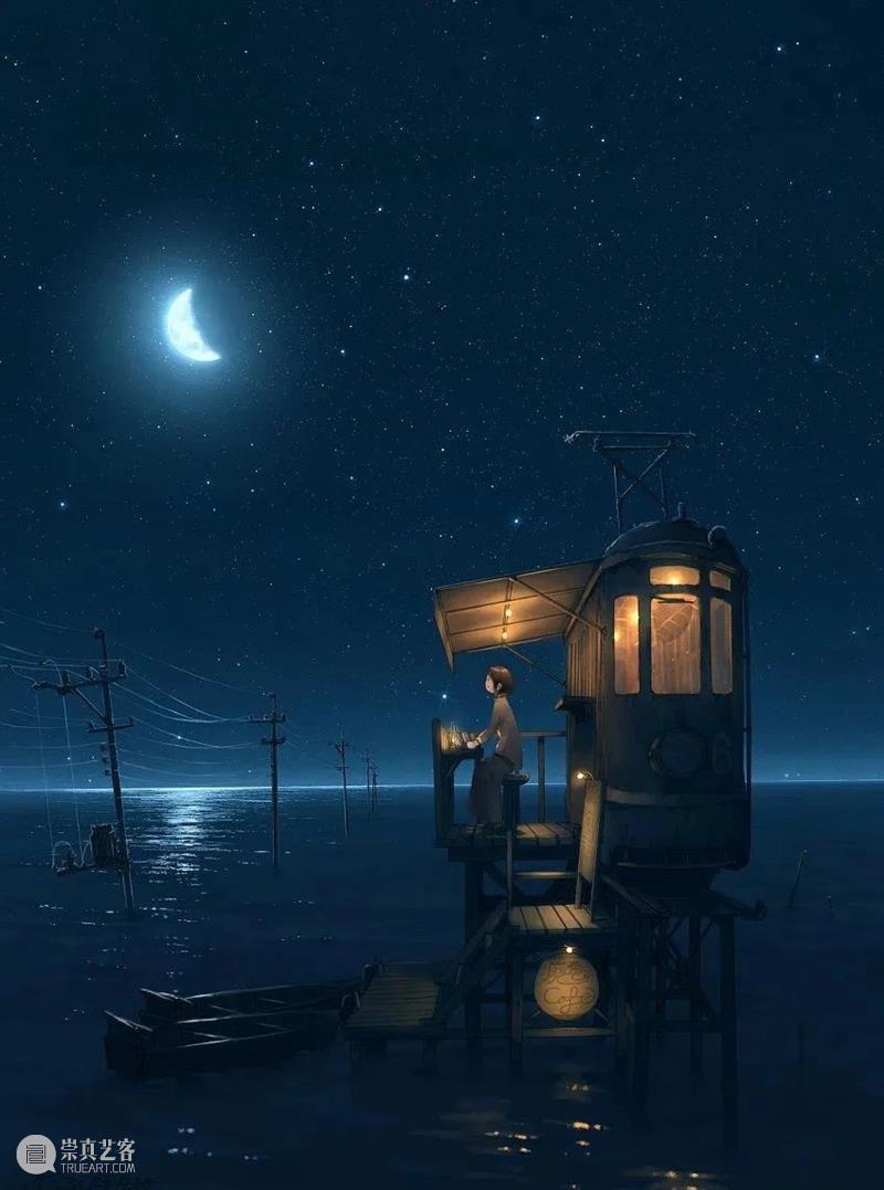 光效丨插画中梦幻温馨的光影世界，夜晚的灯光那么暖 插画 夜晚 梦幻 灯光 世界 光效 光影 上方 中国舞台美术学会 右上 崇真艺客
