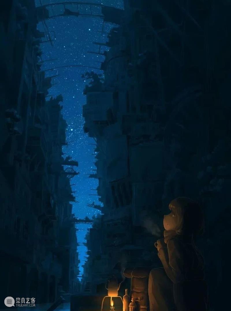 光效丨插画中梦幻温馨的光影世界，夜晚的灯光那么暖 插画 夜晚 梦幻 灯光 世界 光效 光影 上方 中国舞台美术学会 右上 崇真艺客