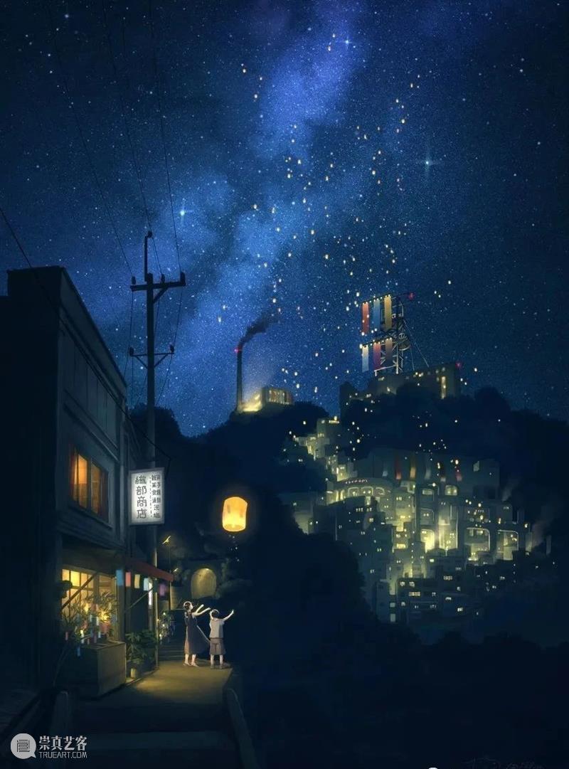 光效丨插画中梦幻温馨的光影世界，夜晚的灯光那么暖 插画 夜晚 梦幻 灯光 世界 光效 光影 上方 中国舞台美术学会 右上 崇真艺客