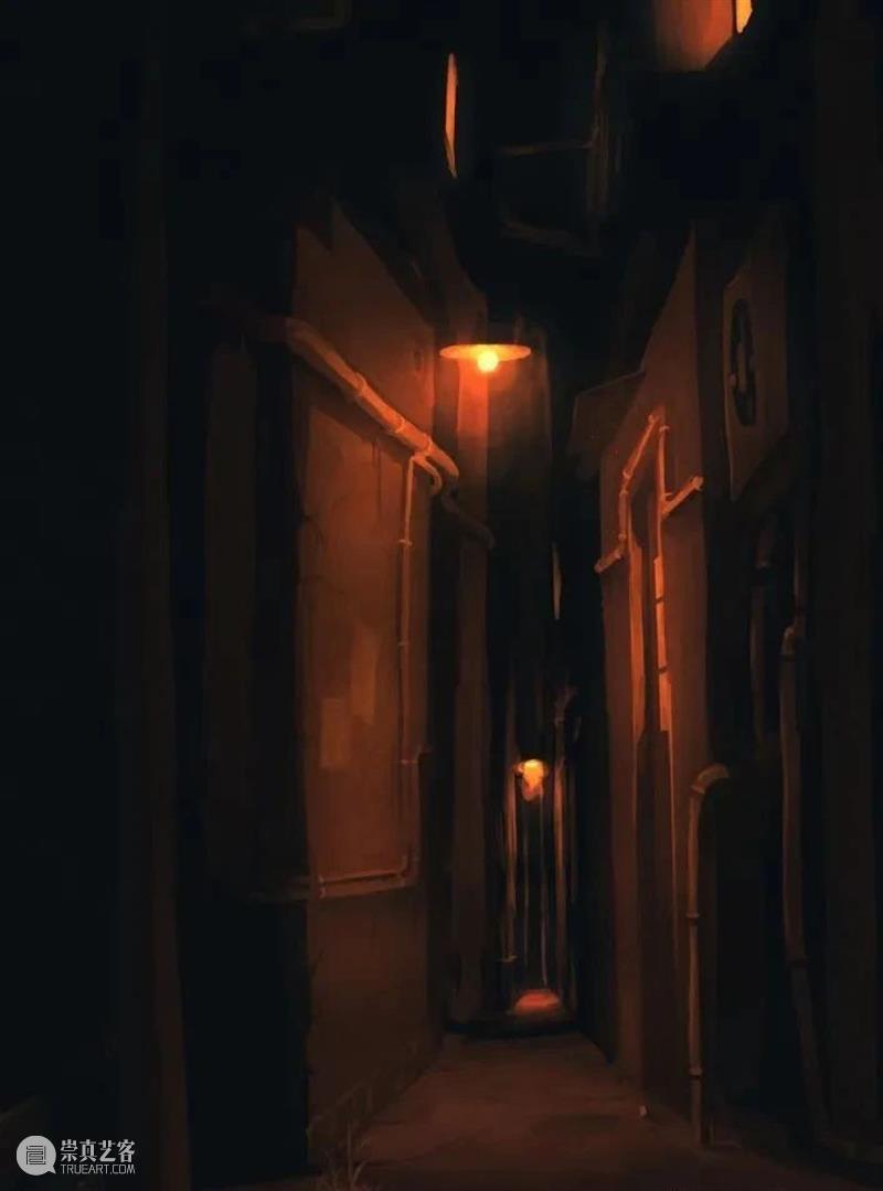 光效丨插画中梦幻温馨的光影世界，夜晚的灯光那么暖 插画 夜晚 梦幻 灯光 世界 光效 光影 上方 中国舞台美术学会 右上 崇真艺客