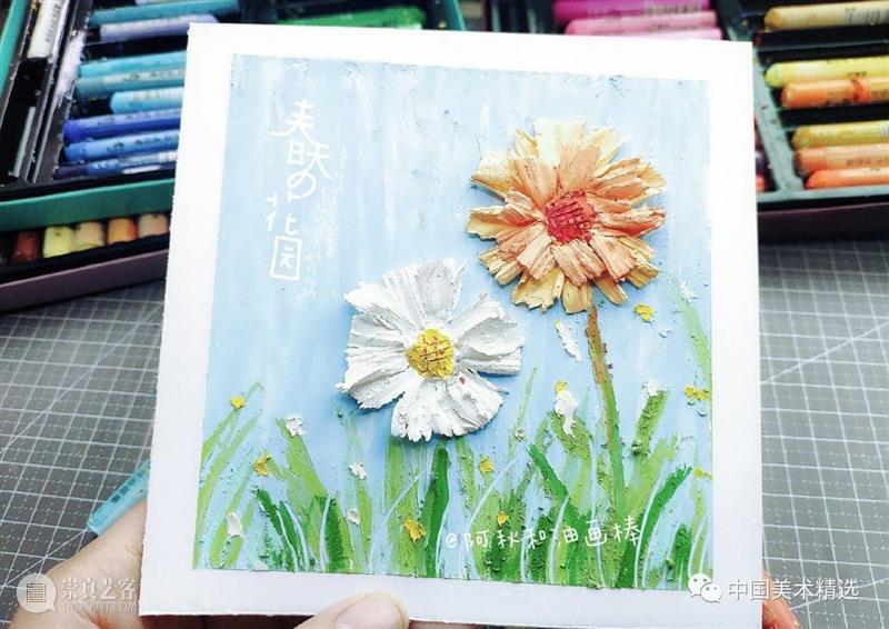 小时候用来涂鸦的油画棒，现在可以画成这样！你想尝试画一下吗？ 油画棒 小时候 嚯嚯 颜料 厚涂 肌理 样式 创意 笔触 甜品 崇真艺客