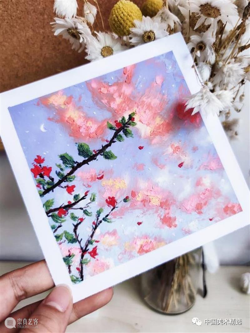 小时候用来涂鸦的油画棒，现在可以画成这样！你想尝试画一下吗？ 油画棒 小时候 嚯嚯 颜料 厚涂 肌理 样式 创意 笔触 甜品 崇真艺客