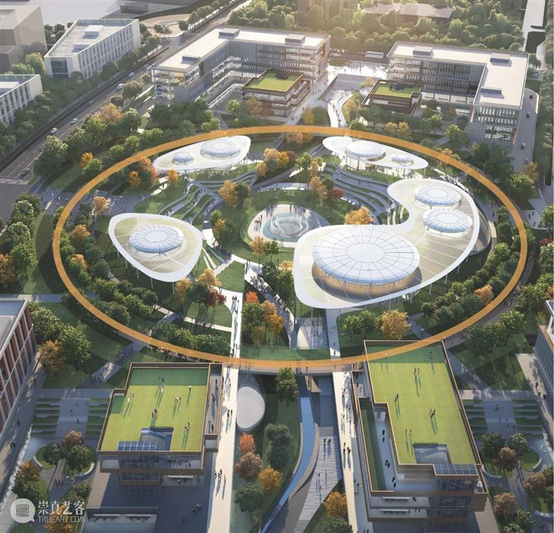 HPP‘北京怀柔科学城’方案，中央巨环公共空间 HPP 方案 空间 中央 北京怀柔科学城 巨环 系统 怀柔科学城 北京建设 全球 崇真艺客