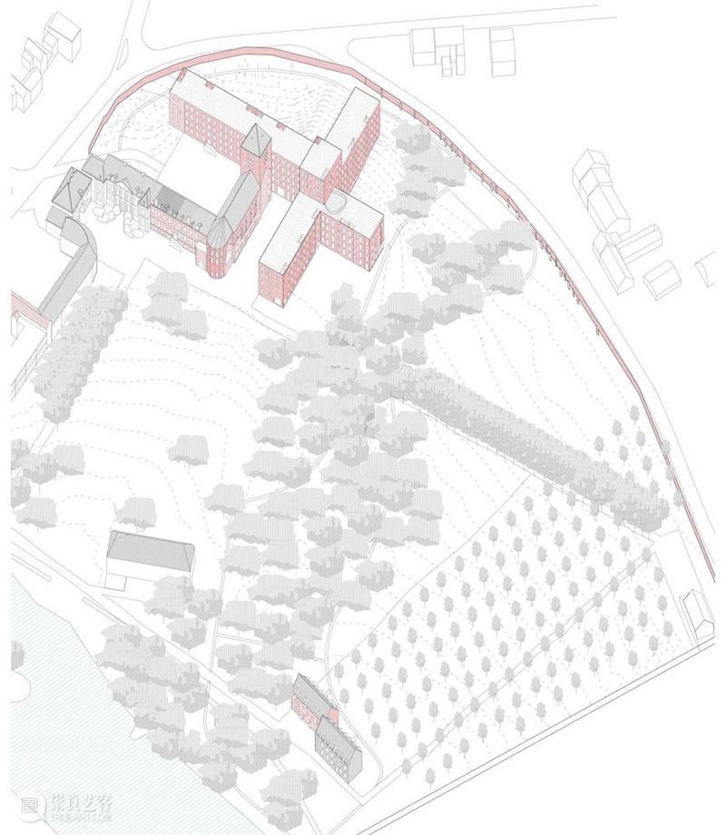 比利时修道院 Wivina / De Vylder Vinck Taillieu + jo taillieu 比利时修道院 轴测图 Filip 修道院 历史 建筑 十字形 空间 十字 示意图 崇真艺客