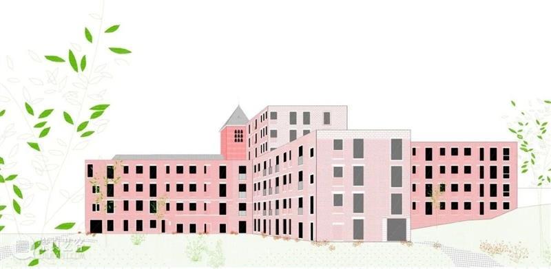 比利时修道院 Wivina / De Vylder Vinck Taillieu + jo taillieu 比利时修道院 轴测图 Filip 修道院 历史 建筑 十字形 空间 十字 示意图 崇真艺客