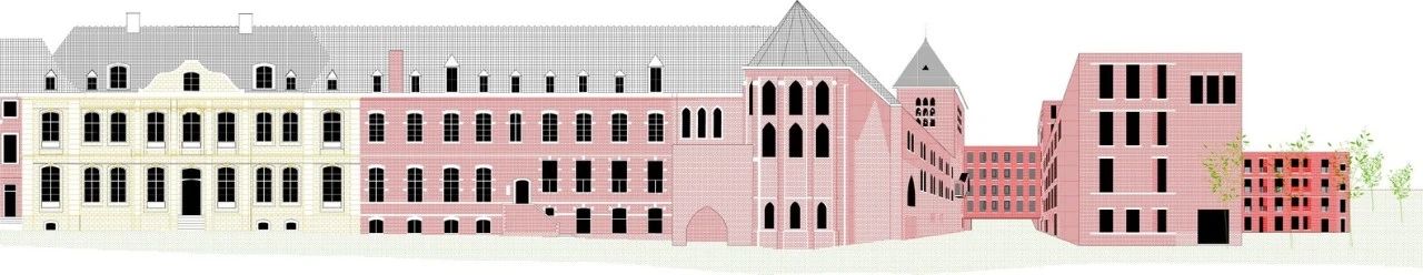比利时修道院 Wivina / De Vylder Vinck Taillieu + jo taillieu 比利时修道院 轴测图 Filip 修道院 历史 建筑 十字形 空间 十字 示意图 崇真艺客