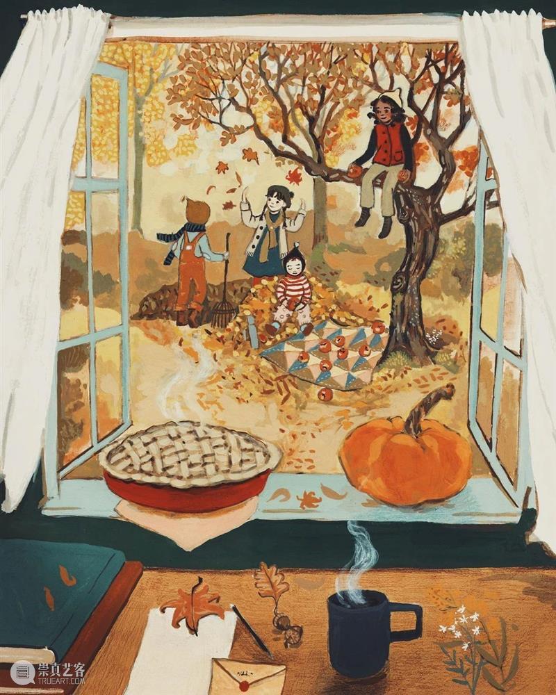 田园牧歌，心向往之 田园牧歌 艺术家 Lore Pemberton 家人 佛蒙特州北部 森林 插画 一家人 生活 崇真艺客