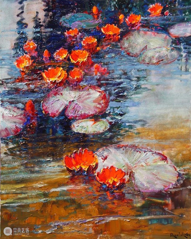 绘画丨艾伦·沃尔顿：色彩浓烈、笔触厚重、风格简约的花卉与风景 风格 绘画 色彩 艾伦·沃尔顿 笔触 花卉 风景 上方 中国舞台美术学会 右上 崇真艺客