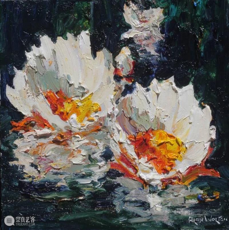 绘画丨艾伦·沃尔顿：色彩浓烈、笔触厚重、风格简约的花卉与风景 风格 绘画 色彩 艾伦·沃尔顿 笔触 花卉 风景 上方 中国舞台美术学会 右上 崇真艺客