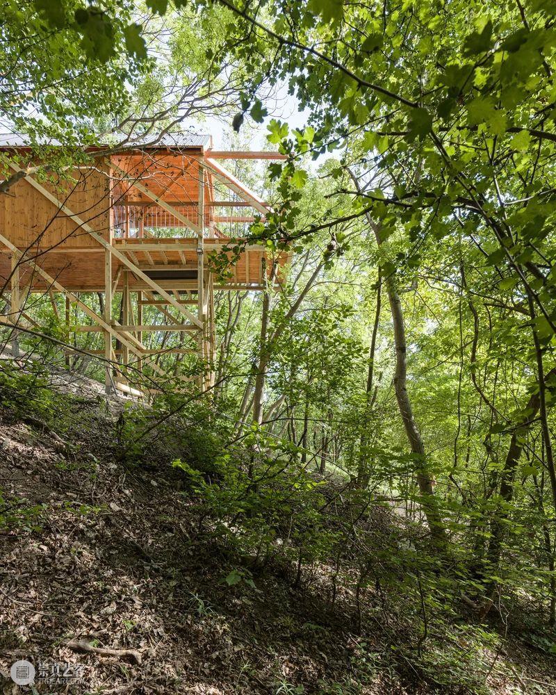 匈牙利“十二支柱”森林度假木屋 / RJZS Architects 支柱 木屋 匈牙利 森林 Balázs DanyZe begény 多瑙河 景致 匈牙利北部 崇真艺客