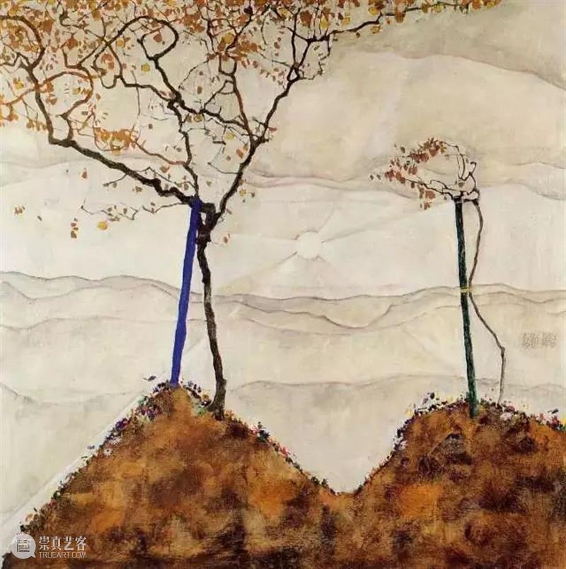 罕见！情色艺术大师席勒风景画 席勒 情色 艺术 大师 风景 维也纳分离派 代表 表现主义 画家 油画 崇真艺客