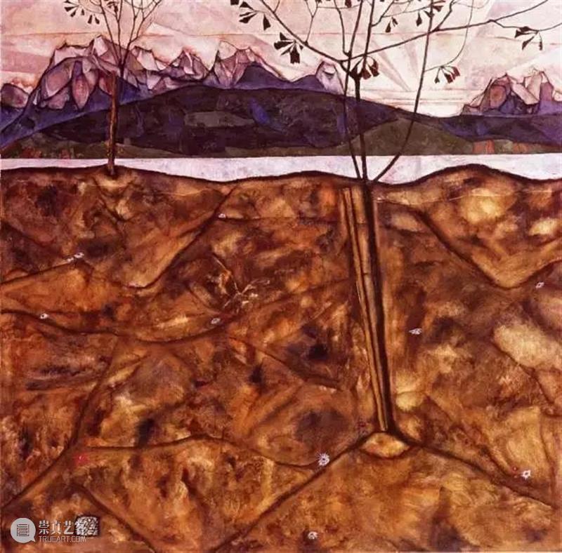 罕见！情色艺术大师席勒风景画 席勒 情色 艺术 大师 风景 维也纳分离派 代表 表现主义 画家 油画 崇真艺客