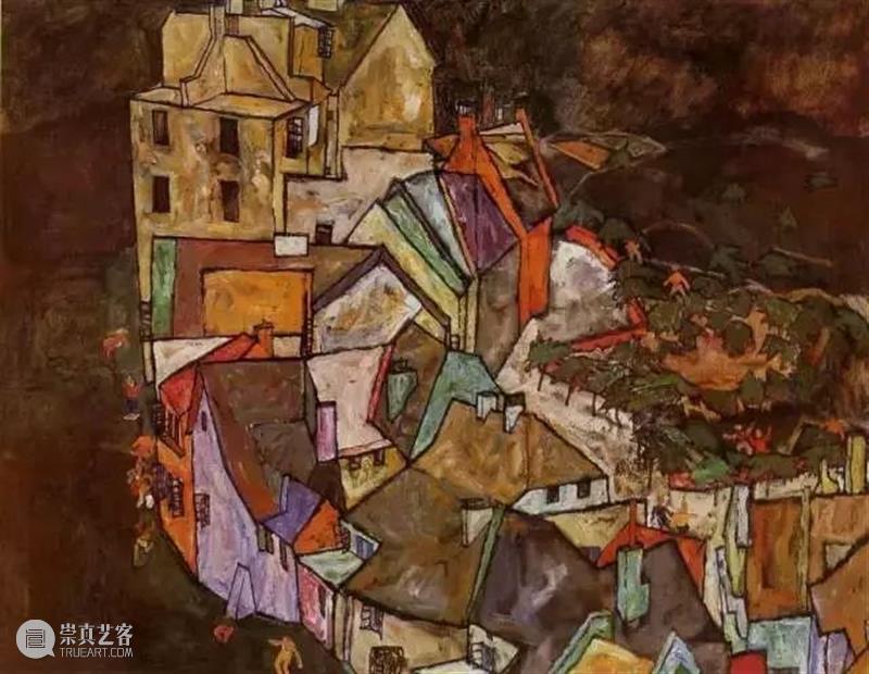 罕见！情色艺术大师席勒风景画 席勒 情色 艺术 大师 风景 维也纳分离派 代表 表现主义 画家 油画 崇真艺客