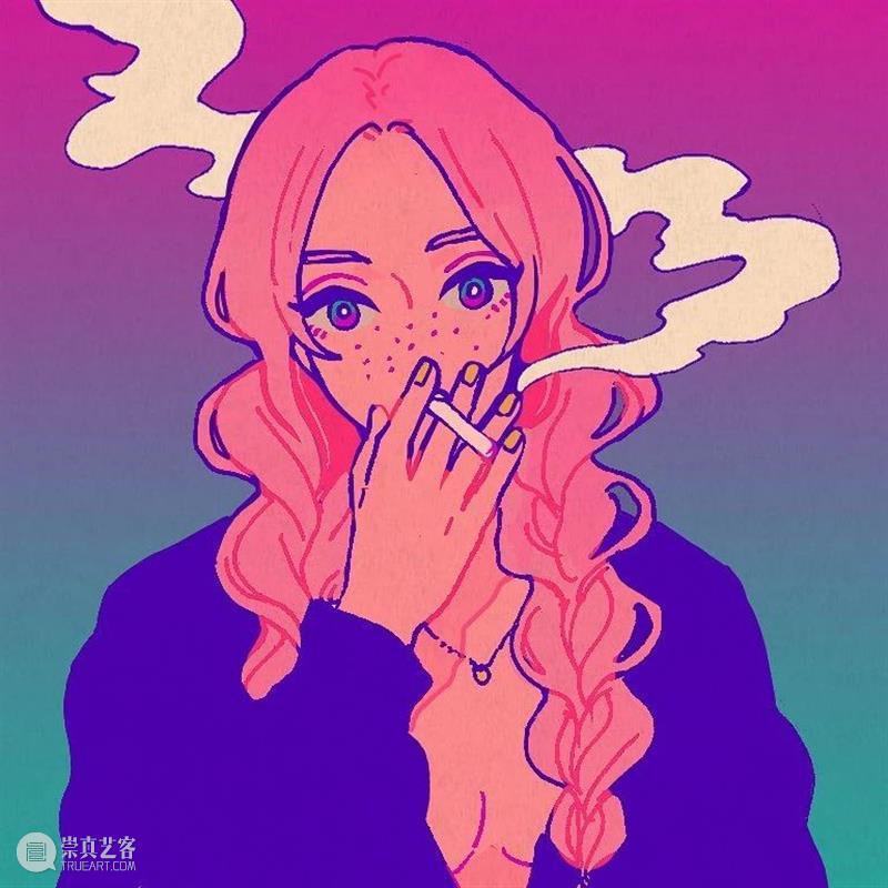 帅气的画风人像 人像 画风 日本 画师 @kamin illust 时尚 画面 主体 女性 崇真艺客
