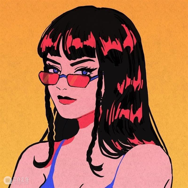 帅气的画风人像 人像 画风 日本 画师 @kamin illust 时尚 画面 主体 女性 崇真艺客