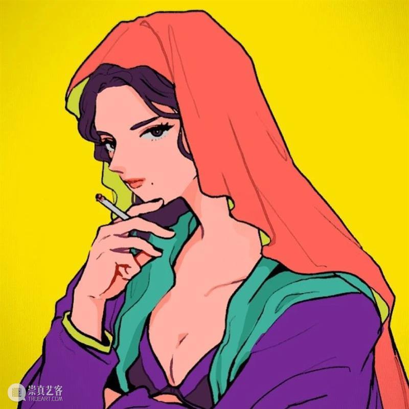 帅气的画风人像 人像 画风 日本 画师 @kamin illust 时尚 画面 主体 女性 崇真艺客
