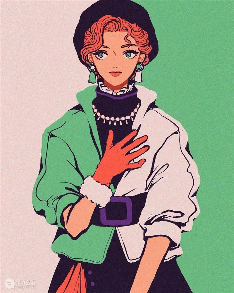 帅气的画风人像 人像 画风 日本 画师 @kamin illust 时尚 画面 主体 女性 崇真艺客