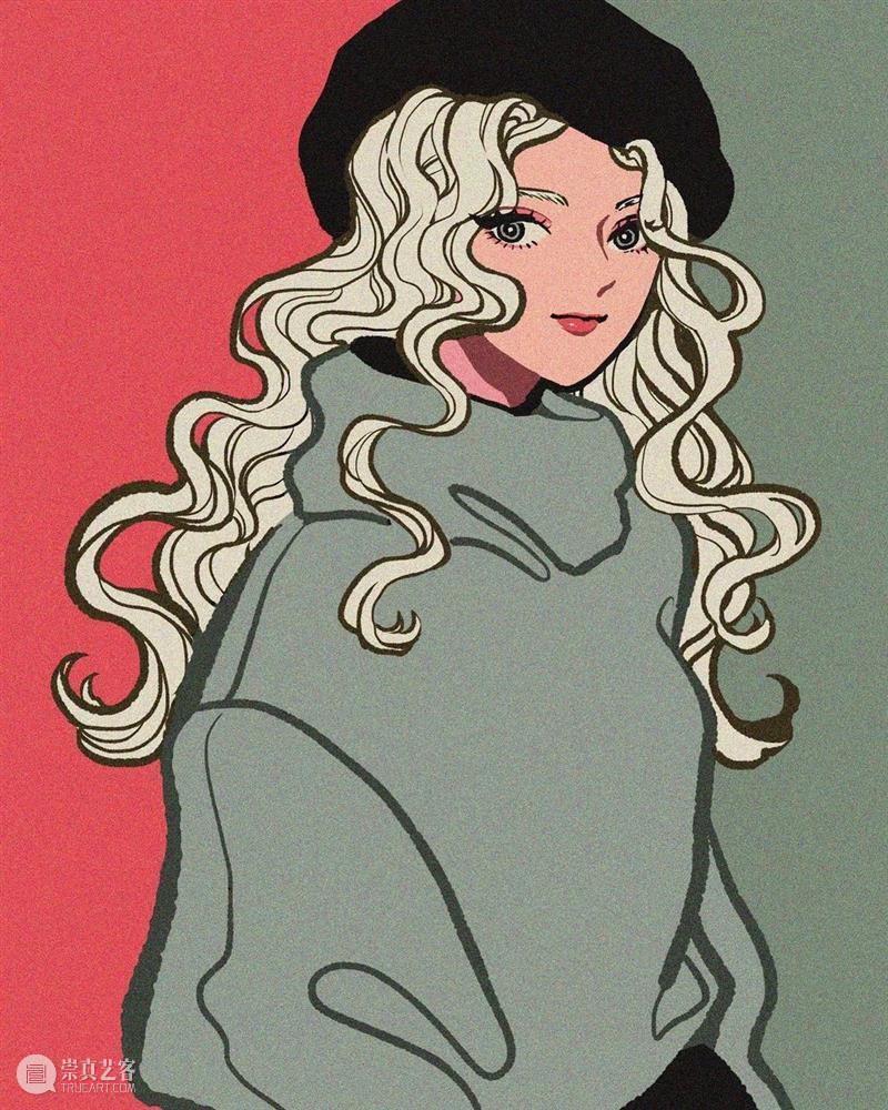 帅气的画风人像 人像 画风 日本 画师 @kamin illust 时尚 画面 主体 女性 崇真艺客
