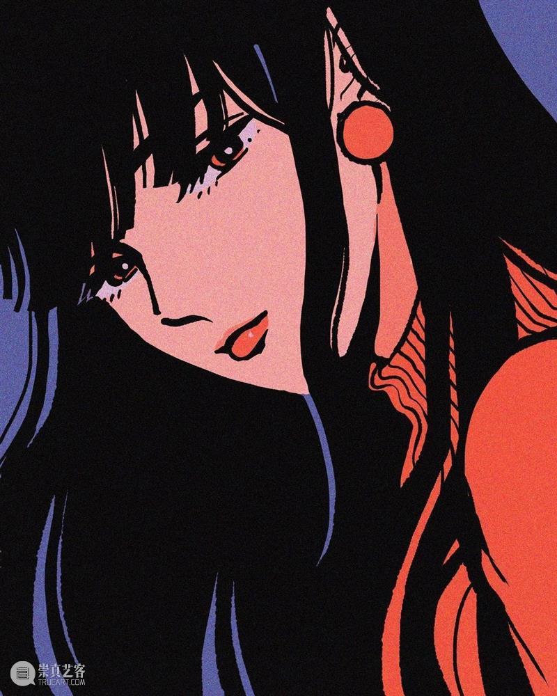 帅气的画风人像 人像 画风 日本 画师 @kamin illust 时尚 画面 主体 女性 崇真艺客
