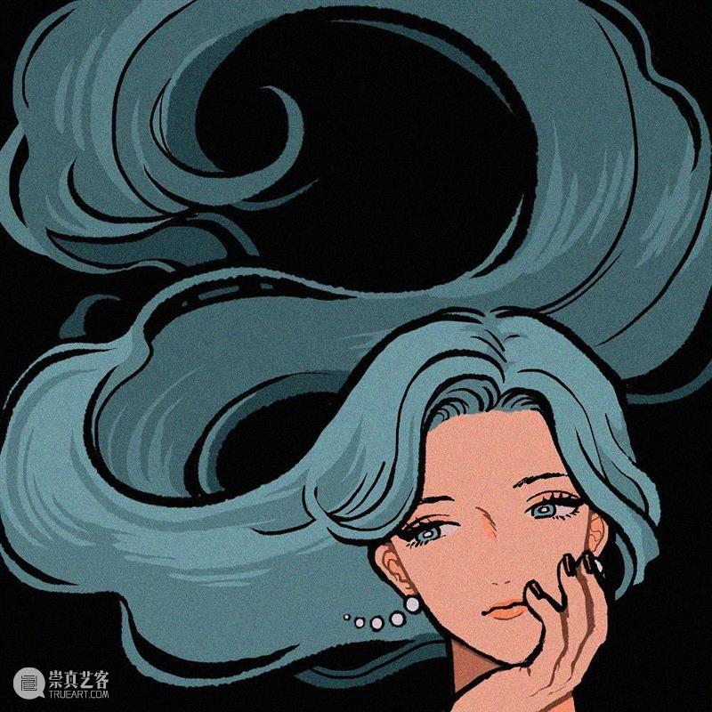 帅气的画风人像 人像 画风 日本 画师 @kamin illust 时尚 画面 主体 女性 崇真艺客