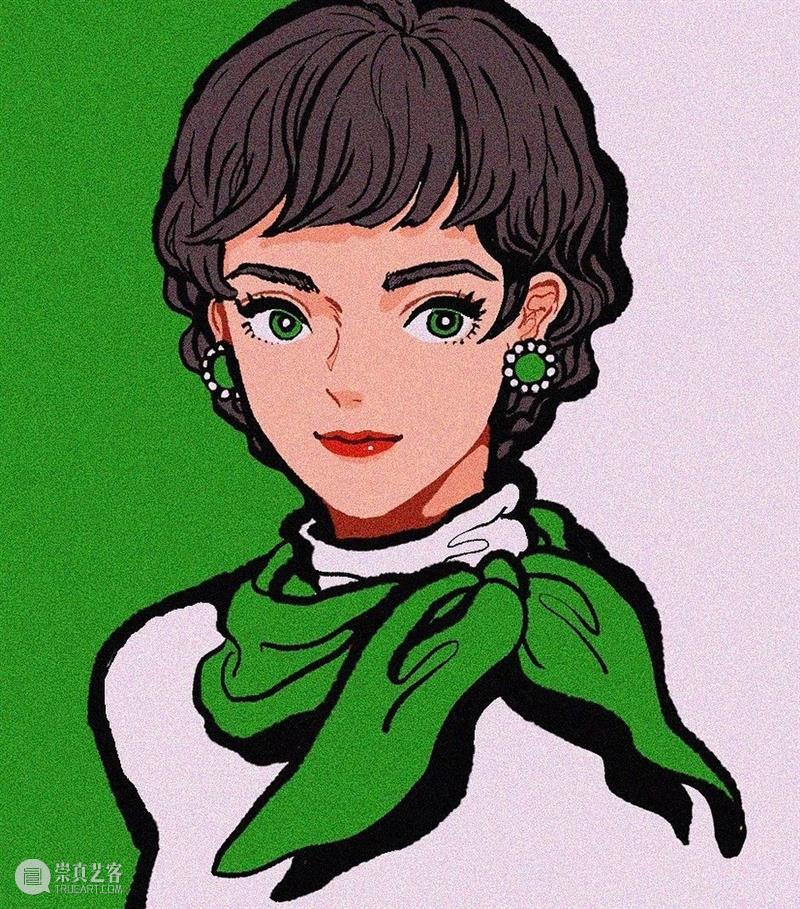 帅气的画风人像 人像 画风 日本 画师 @kamin illust 时尚 画面 主体 女性 崇真艺客