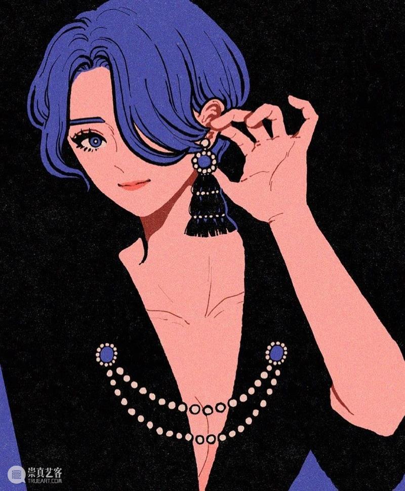 帅气的画风人像 人像 画风 日本 画师 @kamin illust 时尚 画面 主体 女性 崇真艺客