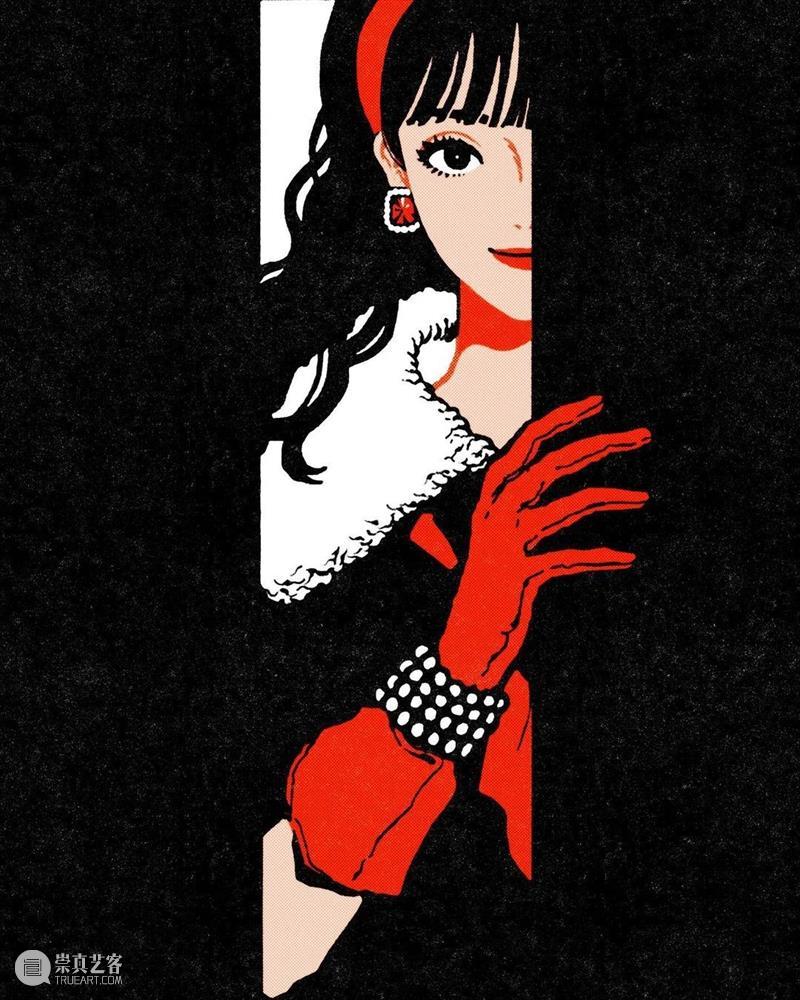 帅气的画风人像 人像 画风 日本 画师 @kamin illust 时尚 画面 主体 女性 崇真艺客