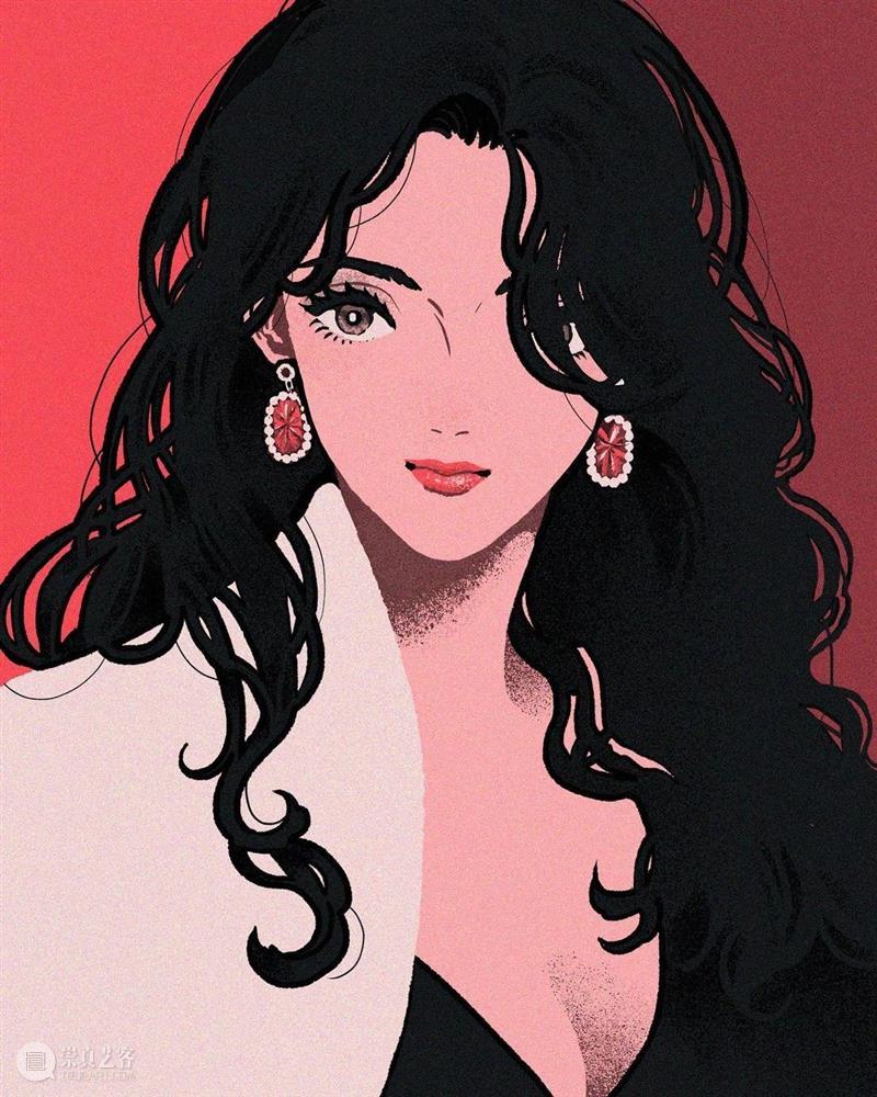 帅气的画风人像 人像 画风 日本 画师 @kamin illust 时尚 画面 主体 女性 崇真艺客