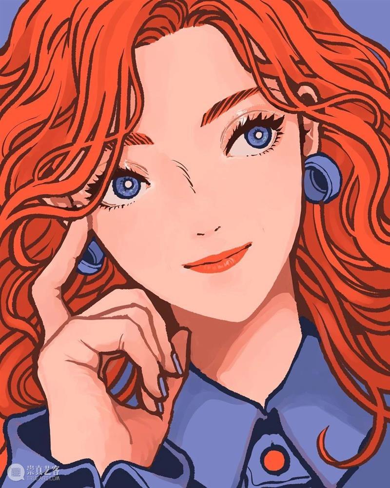 帅气的画风人像 人像 画风 日本 画师 @kamin illust 时尚 画面 主体 女性 崇真艺客