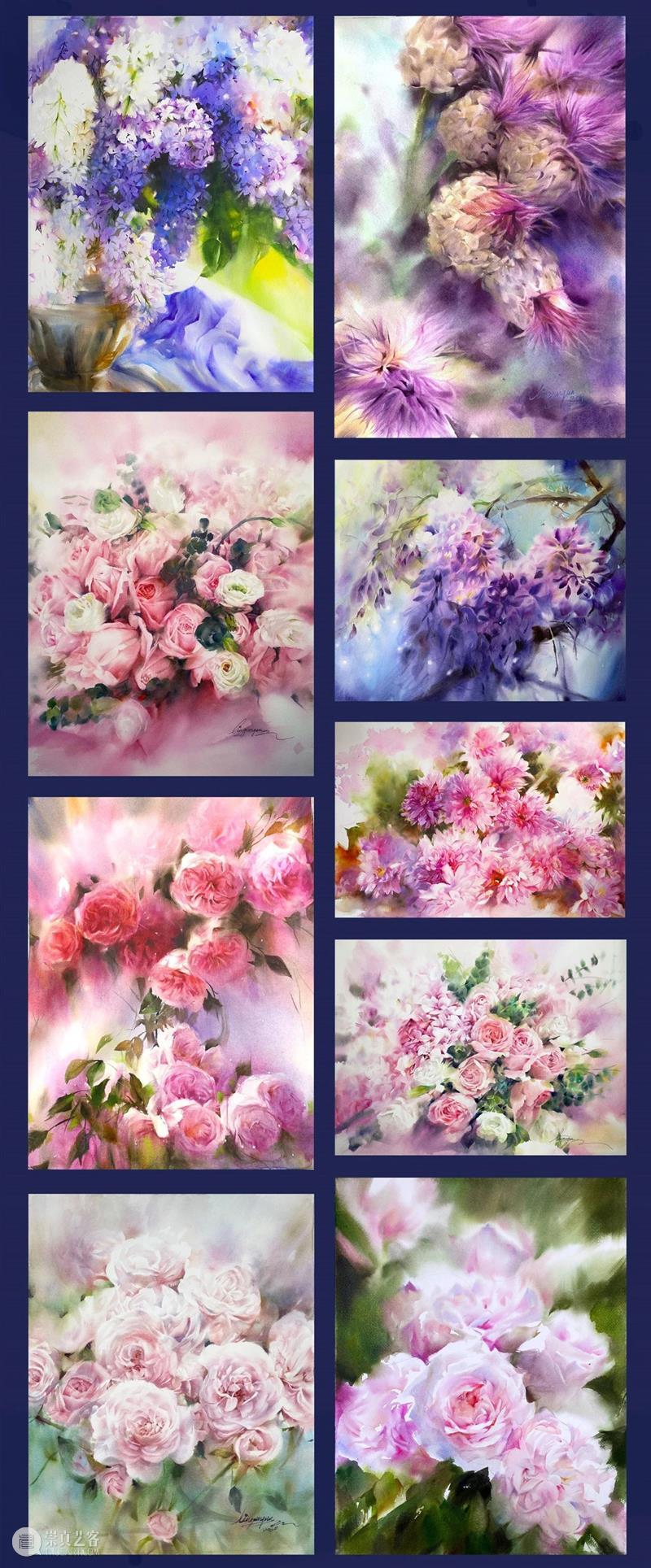 如何让水彩花卉富有韵律、诗意流动？ 水彩 花卉 诗意 韵律 艺术 潜能 美术 专业 女王 背后 崇真艺客