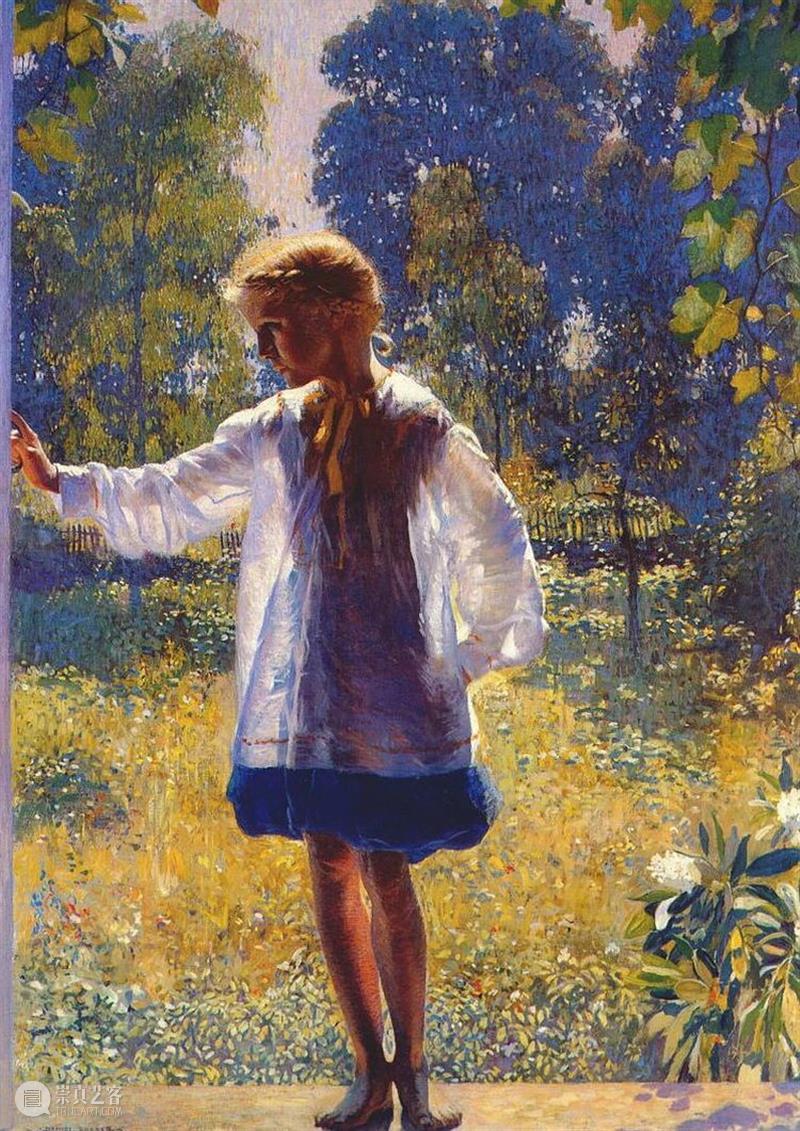 微风拂过，化作满园的郁香 微风 满园 郁香 浪漫主义 印象派 画家 Daniel Garber 美国 影响力 崇真艺客