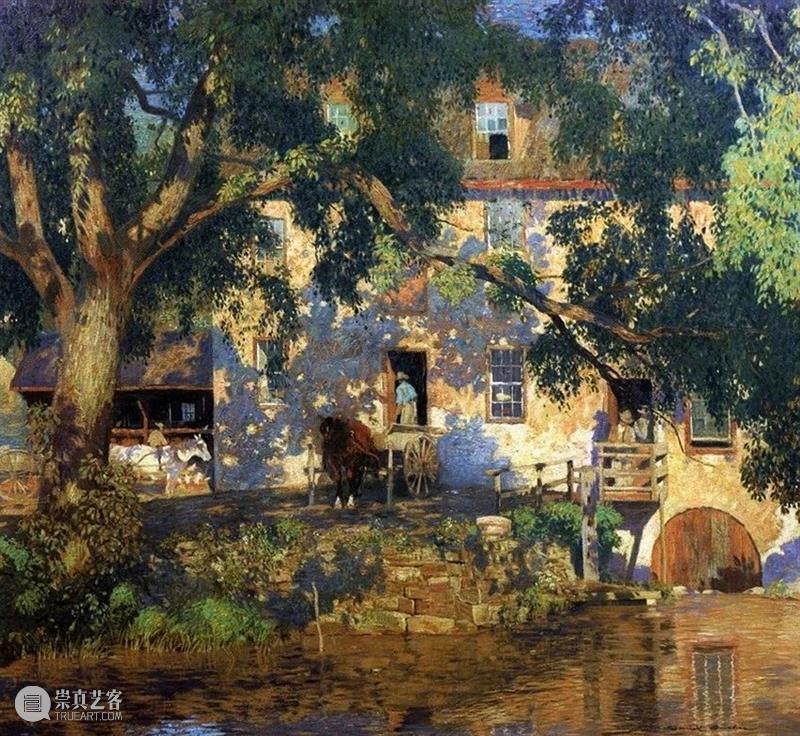 微风拂过，化作满园的郁香 微风 满园 郁香 浪漫主义 印象派 画家 Daniel Garber 美国 影响力 崇真艺客