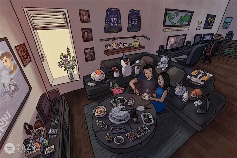 一屋两人三餐四季 两人 绘画 故事 房间 前景 建筑 概念 氛围 室外 风景 崇真艺客