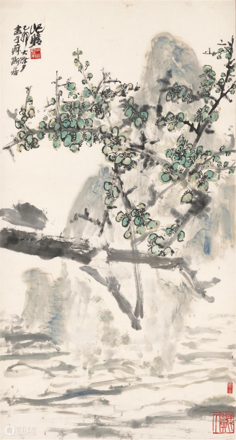 【中华艺术宫 | 轻悦读】朱屺瞻《绿梅》:饱满生动,神韵具足 朱屺瞻 绿梅 中华艺术宫 神韵 中国 作品 末节 口号 梅花 形象 崇真艺客