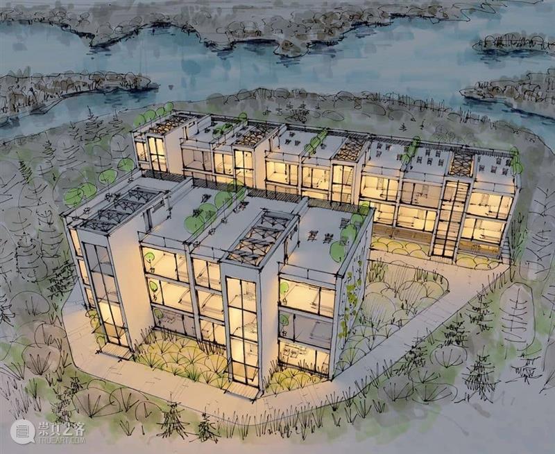 给建筑手稿加点光  中国美术精选 建筑 手稿 模型 马克笔 夜间 光感 小屋 氛围 作品 往期 崇真艺客