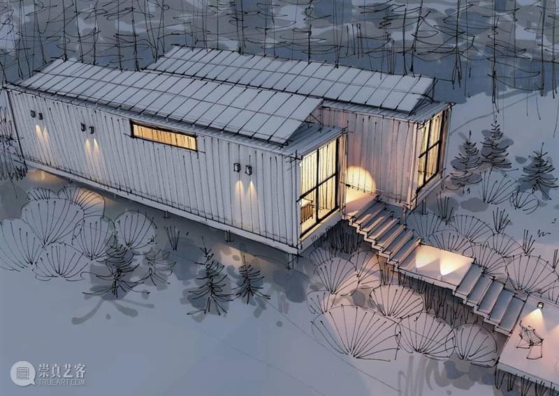 给建筑手稿加点光  中国美术精选 建筑 手稿 模型 马克笔 夜间 光感 小屋 氛围 作品 往期 崇真艺客