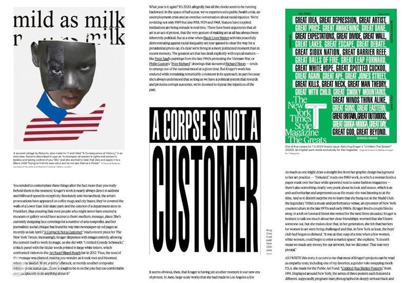 纽约时报《T》杂志年度人物 | 芭芭拉·克鲁格（Barbara Kruger）（下） 崇真艺客