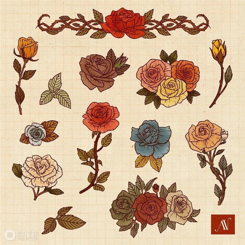 古典纹样素材 古典 纹样 素材 菲律宾 插画家 图案 设计师 Alyanna Nebreja 植物 崇真艺客