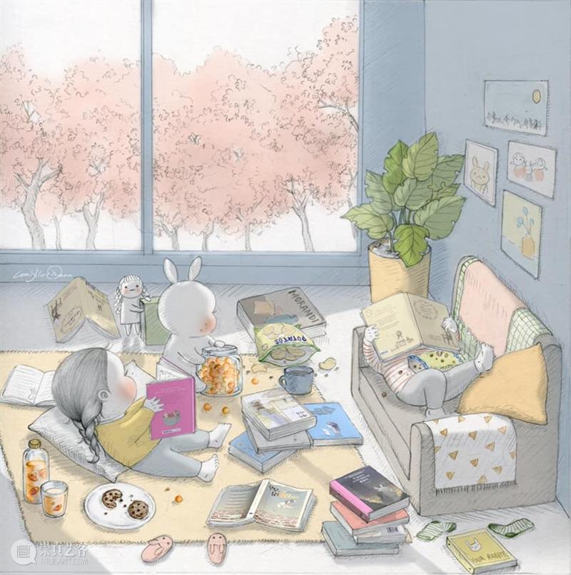 铅笔和纸可以帮我每天做梦 铅笔 韩国 插画家 女孩 Mari 蓬松兔 Burro 日常生活 时刻 细节 崇真艺客