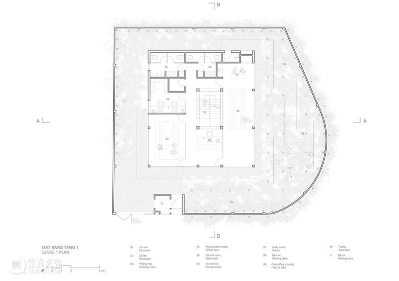 绿植“窗帘”，MIA设计工作室 / MIA Design Studio 工作室 绿植 窗帘 MIA Chien 场地 西贡市二号 街区 中央公园 附近 崇真艺客