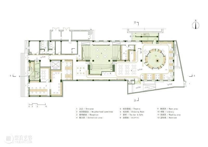 北京广安门内街道文化活动中心，植入几何体 / MAT 超级建筑事务所 建筑 文化 中心 几何体 MAT 事务所 北京 广安门内街道 空间 唐康 崇真艺客